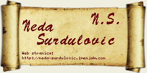 Neda Surdulović vizit kartica